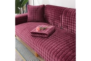 CUGZUE Samt Sofabezug 1 2 3 4 Sitzer Sofaschoner rutschfest L Form Sofaüberwurf, Couch Bezug Ecksofa, Sofa Überzug Couchbezug U Form,Pets Dog Sofa Überwurf Sofaschutz Überwurfdecke,M-70x180cm