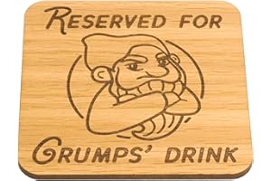 MORNNG CUPPA LAUGH SHARE REPEAT Reserved for Grumps Drink Oak Veneer Coaster (Grumps Oak Veneer)