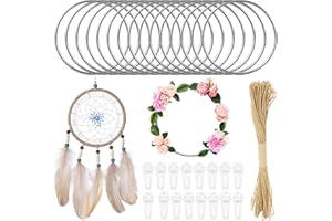 Realure 15 Pezzi Cerchi per Acchiappasogni, Cerchio Metallo 10 cm, Cerchi per Ghirlande Metallo, Cerchi Metall per Decorazioni per Ghirlanda di Nozze, Acchiappasogni e lavori Artigianali (Argenteo)