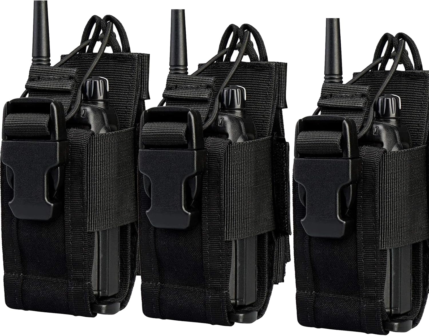 Paquete de 3 fundas universales para walkie talkie con hebilla ajustable, bolsa de radio y funda para radio bidireccional