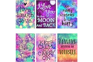 Ideal Home 6 Sets 5D Diamond Painting Kits for Adults Kids 25 x 35 cm, Full Drill DIY Diamond Art Rhinestone Crystal Embroidery Pictures Cross Stitch for Home Wall Decoration