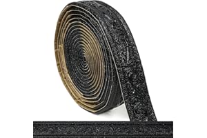 WAPANE Modanature da Parete Autoadesive con Rilievo – Bordure Decorative Adesive in Schiuma per Cucina e Bagno, Greca Adesiva Classica per Piastrelle e Specchi Nero