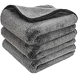 Auto Hub Heavy Microfiber Cloth for Car Cleaning and Detailing, Double Sided, Extra Thick Plush Microfiber Towel Lint-Free, 8