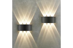 ‎ORAYMIN Oraymin 2 Stück LED Wandleuchte Innen IP65, 6W Wandlampe mit 6 Lichtquellen, 3000K Außen LED Lampe aus Aluminium Für Wohnzimmer, Schlafzimmer, Flur, Balkon, Treppenhaus, Warmweiß