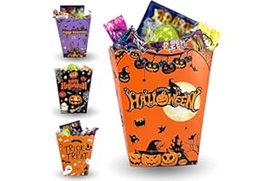NEVALU Caja Halloween con 30 Golosinas y Caramelos Sin Gluten. Caramelos y Golosinas Variadas.