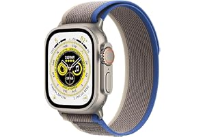 Apple (Renewed) Watch Ultra (GPS + Cellular, 49mm) - Titanium Case with Blue/Gray Trail Loop - M/L
