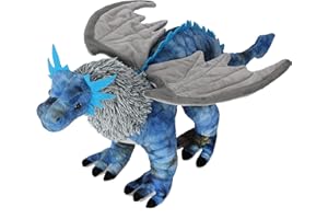 GENERIC Juguete de peluche de dragón, Frost Wyrm de peluche de animal de peluche, cojín suave y esponjoso para abrazar amigos, regalo para cada edad y ocasión, dragón azul (g-0109)