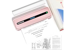 Phomemo M832 Imprimante Thermique Portable A4, Compatible avec Smartphones Via Bluetooth, Windows et macOS Via USB, Sans Encre pour Voyage, Sociétés, Maison, Rose