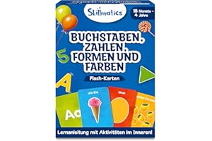 Skillmatics Thick Flash Cards for Toddlers - Letters, Numbers, Shapes & Colours, 3-in-1 Educational Game for Kids from 18 Months to 4 Years, Includes Learning Activities for Preschool Children