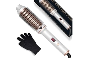 ‎UMIGA Thermobürste 3 in 1, 38mm Thermal Brush Heated Round Brush,Lockenbürste LCD 120-200℃, Erhöhen Sie das Haarvolumen, Lose Locken, Dualspannung
