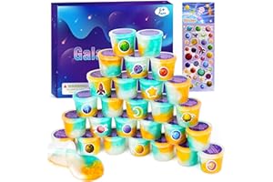 KAOERDCE Galaxy Fluffy Slime kit, 27 Pack Easter Slime Party Favor Gifts, Bulk Clear Slime Putty Toy for Girls and Boys for Holiday, Prize, Goodie Packs Stuffer for Kids 4-12 Years, Soft Non-Sticky