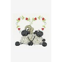 Kit Point De Croix DMC La Famille Hibou BK1531 - Toile Aïda 5.5pts/cm, Fils, Aiguille, Instructions