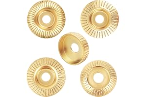 JOYIT 5 discos de lijado de madera para amoladora angular, herramientas de carpintería para tallar y lijar madera, madera blanda, madera dura (dorado)