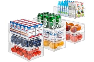 CHANGSHENGDA Kühlschrank Organizer Set – 9er Pack (3 Größe) , Küchen Organizer für Speisekammer, Gefrierschrank, Schrank, Schublade, Büro - BPA-frei