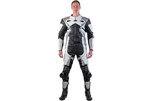 QDWQ-US Edelnice Trachtenmode Lemoko Leder Motorradkombi Zweiteiler schwarz weiß silber Gr S-5XL