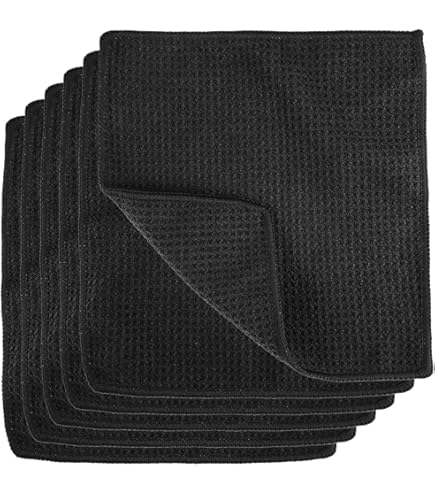 VIVOTE Microfiber Reinigingsdoek Geen Pluis Barista Doek, Grijze Wafel Theedoek, Vaatdoeken Wasbare Keuken Vodden, Dikke Huishoudelijke Schoonmaakdoeken 20cm X 20cm 12 Stks 380gsm