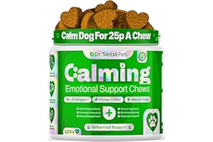 DR. SENST PETS Dr Senst Dog Calming Tablets That Work To Calm Pet Anxiety, Stress, Fear, Separation, Barking, Hyperactivity, Reactivity, Aggression, Fireworks Natural Calming Treats For Dogs & Puppy | 120 Hemp Chews