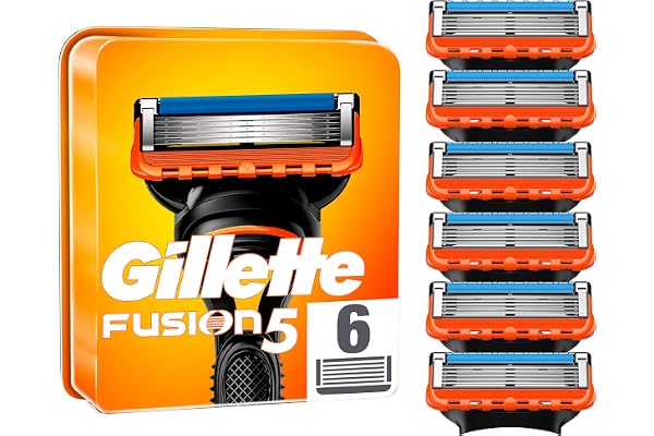 Gillette Fusion5 Recharges De Lames De Rasoir Pour Homme, 6 Recharges De Lames