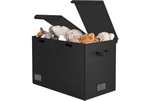 GRANNY SAYS Organizador y Baúl de Juguetes Infantil, Caja de Almacenaje Negro, Pack de 1, Para Guardar Juguetes