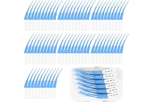 FULHANY 84 szt. szczoteczki międzyzębowe – zakrzywiony kształt gumy międzyzębowej – środek do czyszczenia zębów, dziąseł i resztek jedzenia, w pudełku (niebieskie)