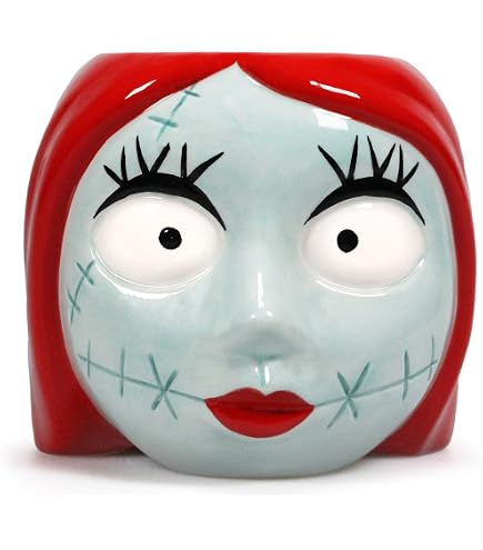 The Nightmare Before Christmas Sally DY14412 - Tazza in ceramica scolpita a forma di zucca, 760 ml, con coperchio e manico, divertente idea regalo ispirata al musical animato Stop-Motion di Tim
