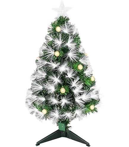 Mini Albero Di Natale Artificiale Floccato Con Neve 61 Cm - 100 Rami, 60 Luci LED, 58 Ornamenti, Base In Legno, Preilluminato, Tavolo - 2