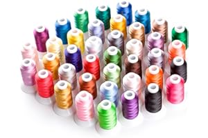 Simthread Filo da ricamo di poliestere per macchine da cucire Brother, Babylock, Janome, Singer, Pfaff, Husqvarna Bernina, 40 colori, 500 metri