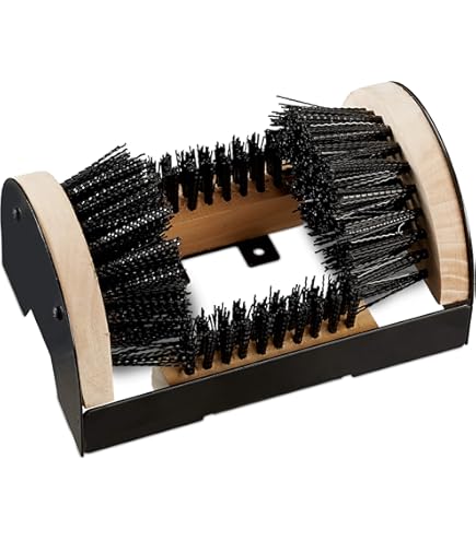 10x voetveger met rondom borstels, borstelmat voor schoenen, robuuste haren, aan de grond vastmaken, zwart/natuur