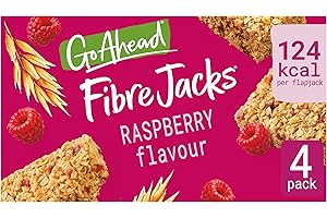 Go Ahead FibreJacks Raspberry Flapjacks, 118.9 g (1 Pack of 4 Flapjacks)