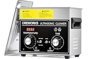 CREWORKS 3L Pulitore Ultrasuoni con Riscaldatore e Timer 120W Vasca Ultrasuoni con Modalità Degas e Delicata in Acciaio Inossidabile Pulizia Ultrasuoni per Casa Laboratorio Gioielli Occhiali Orologi