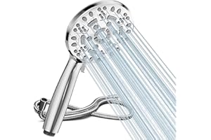 Cobbe Shower Head with Hose, High Pressure Shower Heads with 8 Spray Modes, Universal Bathroom Water Saving Shower Head Set, Large Powerful Flow Rain Showerhead for Low Water Pressure