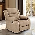 Little NAP Galaxy Soft Suede Fabric Single Manual Rocking & 360° Revolving Recliner | Padded 1 Seater Aaram Sofa | Relaxing Chair for Home Office Living Bed Room | Brown