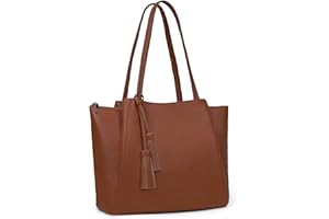 befen Sac à Main en Cuir Véritable Femme Sacoche pour Ordinateur Portable 14 Pouces, Sac Cabas Fourre-tout en Cuir pour le Travail, le Bureau et l'école