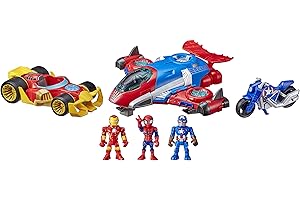 HASBRO Marvel Super Hero Adventures Figure and Vehicle Multipack, 3 Action Figures and 3 Vehicles, 5-Inch Toys for Children from Age 3 [Amazon Exclusive]