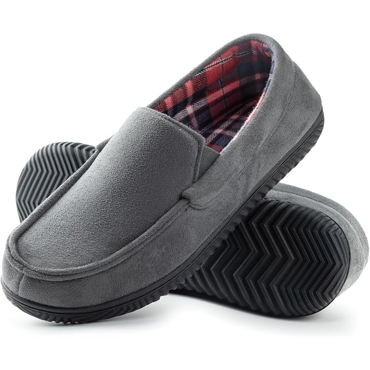 Chaussons Mocassins Homme Isotoner - Semelle Mémoire De Forme, Velours Doux, Taille 46