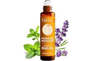 Gya Labs Migraine Essential Oil Roll on - Migraine Relief Stick Roller, Fast Comfort for Head Tension, 100% Pure and Natural, Blend with Peppermint Oil, Self Care Relaxing Gifts for Women (10ml)