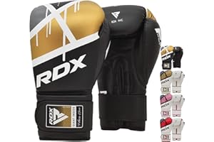 RDX Guantoni da Boxe, Maya Hide Pelle, EGO Muay Thai e Allenamento Guanti da Sacco per Sparring, Combattimento, Sacchi Pugilato, MMA, Punzonatura, Kick Boxing Gloves Uomo Donna, 8 10 12 14 16oz