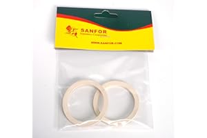 SANFOR Blíster Junta Goma Plana para Cafetera Tipo Musa Acero | 2 Tazas | Paquete 2 Unidades | Caucho | Blanco