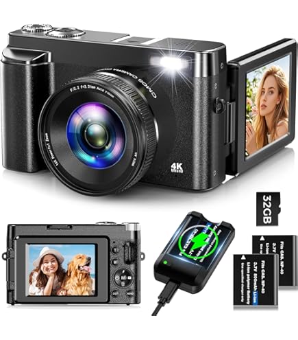 Fotocamera Digitale Compatta 4K Da 48MP – Con Zoom 12X, Flash E Scheda Da 64GB