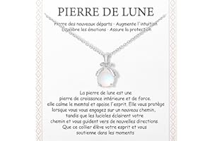 Merclix Collier Femme Pierre De Lune Idee Cadeau Femme Original Utile Anniversaire Noel Fete Des Meres Cadeau Maman Ado Fille Soeur Meilleure Amie Mamie Copine