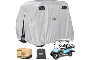 10L0L 4 Passeggeri Golf Cart Copertura per EZGO Club Car Yamaha, Impermeabile 400D con Rivestimento in PVC Extra Resistente alla Polvere, Due Cerniere Laterali