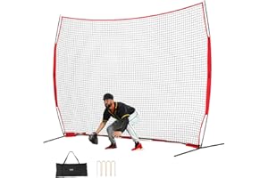 VEVOR Barricade Backstop Net, Ball Sports Barrier Netting, Portable Practice Equipment with Carry Bag, Protection Screen for Baseball Softball Lacrosse Soccer Hockey Training, for Backyard