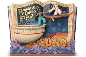 Disney Traditions, Figura de forma de libro con Aladín y Jazmin, para coleccionar, Enesco