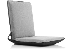 InnovaGoods® Sitinel golvsstol, bekväm och funktionell, med justerbart ryggstöd och stoppad kudde, svart och grå färg, plastmaterial och 60% bomull, perfekt för avkoppling och vila.