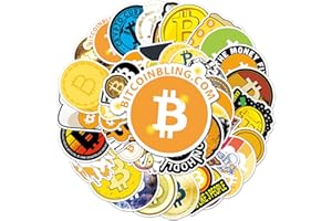 AYODPE 50 PCS Bitcoin Aufkleber,Vinyl Wasserdicht Aufkleber für DIY Laptop Gepäck Kühlschrank Skateboard Auto Motorrad Fahrrad Phone Dekor Graffiti Aufkleber,Digitale Währung Stickers Set
