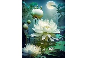 KUIZHEN 5D DIY Diamant Painting, Full Drill Diamond Malerei, 30 x 40cm DIY Diamond Schöne Stickerei Malerei Kreuzstich für Home Wall Decor (Epiphyllum)