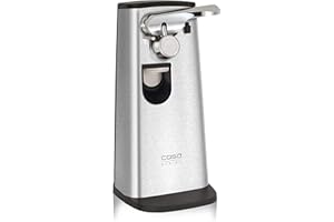 ‎CASO CASO D10 Multiöffner mit Hochwertigem Edelstahlgehäuse, vielseitig nutzbar als Flaschenöffner, Messerschärfer, Dosenöffner, Inkl. praktischem Kabeleinzug, Magnetdeckelhalter, starker Motor