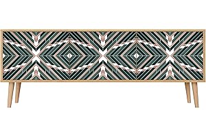 HEALANCY BIOMEDICAL HEALANCY Mobile TV Mobile Porta Televisore a 3 ante Tavolo da Soggiorno TV Soggiorno Armadio Moderno per TV Porta TV con mobili contenitori Mensola TV Design moderno Riva-Eiche