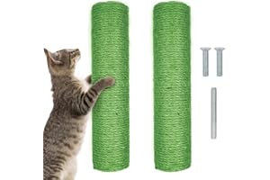 KEAJUIDY 2er Pack Kratzsäule für Katzen Jute Seil Ersatzstamm für Kratzbaum 7cm Durchmesser Schrauben kratzbaume Ersatzteile Kratzbaum Ersatzteile Stamm Länge 30 cm Grün