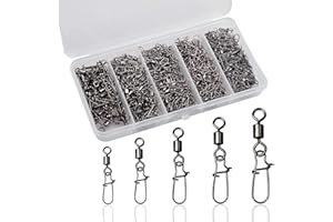 SHADDOCK 210pcs Emerillon de Pêche Kit Emerillons de pêche avec boutons-pression Connecteur Verrouillage Encliquetable Connecteurs Instantanés de Ligne à Crochet Kit de matériel de pêche